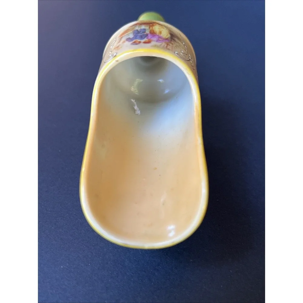 VTG S.G.K. Japan Hand Painted Footed Porcelain Spice Scoop Victorian Scene 5